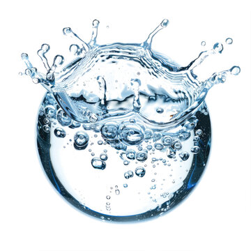 liquid water splash spere ball isolated on white or transparent png