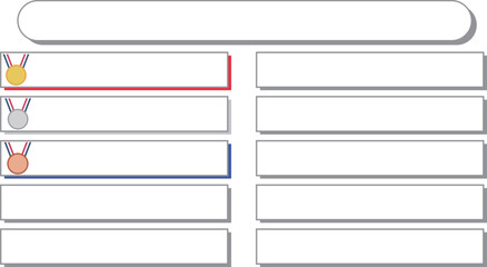 シンプルなメダルのアイコン付ランキングレイアウト