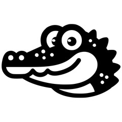 Crocodile head cartoon silhouette