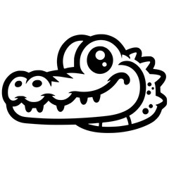 Crocodile head cartoon silhouette