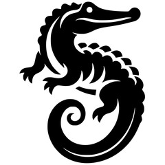 Silhouette of a predatory crocodile