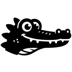 Crocodile head cartoon silhouette