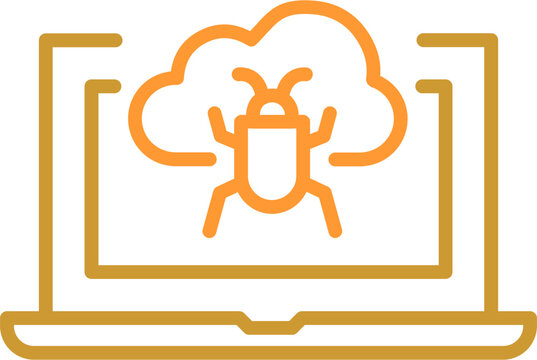 Bug Cloud Vector Icon