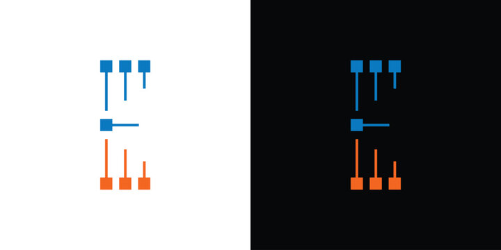 The E electronics logo design is unique and modern