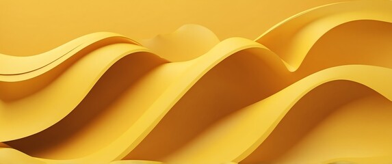 yellow theme wave layers solid d abstract background banner with copy space