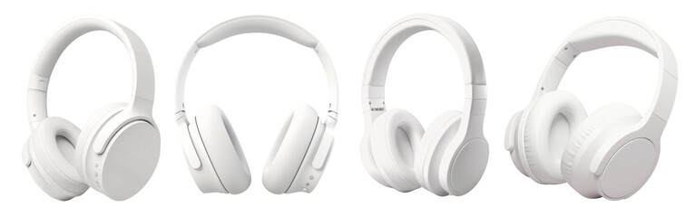 off white wireless headphone set