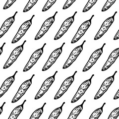 vintage Chili pattern for packaging design. chili peppers pattern background. vintage chili pepper seamless pattern background. doodle Spicy Pepper pattern. 