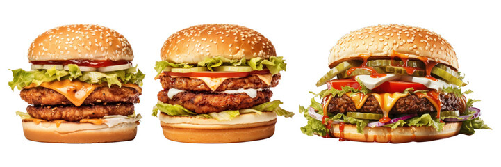 Cheese burger fast food set