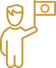 Raising Flag Vector Icon