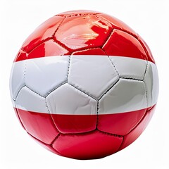 Fototapeta premium austria flag paint lon football ball on isolated background , generated by AI. High quality photo