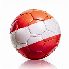 Fototapeta premium austria flag paint lon football ball on isolated background , generated by AI. High quality photo