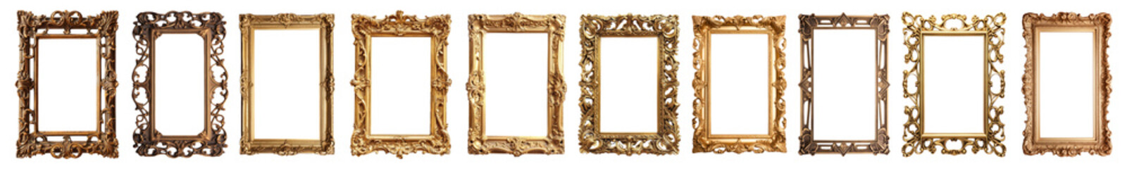 vintage gold picture frame set