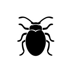 Simple bettle isolated flat black icon
