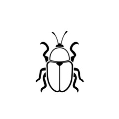Simple bettle isolated flat black icon