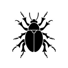 Simple bettle isolated flat black icon