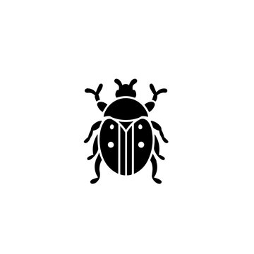 Simple bettle isolated flat black icon