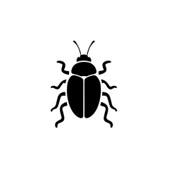 Simple bettle isolated flat black icon