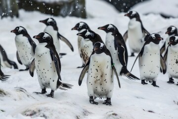 Obraz premium Dance island penguin colony. Antarctica