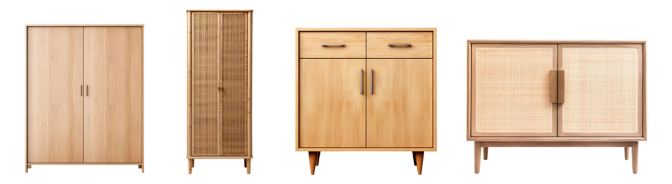 Wooden cabinet home decor set