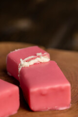 sweet soft cottage cheese in raspberry glaze