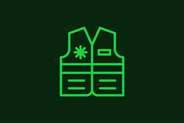 work vest   illustration in flat style design. Vector illustration.	