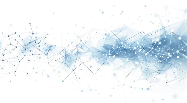 Abstract Polygonal Background with Blue and White Geometric Shapes in an Interconnected Network