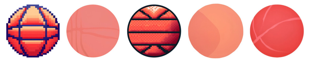illustration of red basketball set