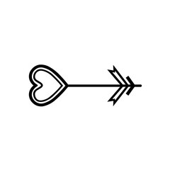 Simple love heart arrow isolated icon.