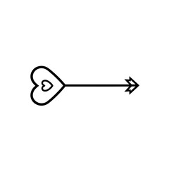 Simple love heart arrow isolated icon.