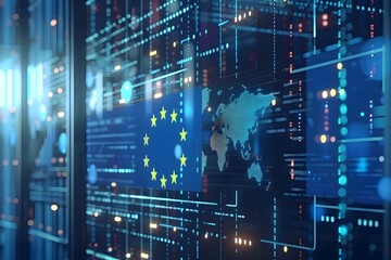 GDPR compliance and data protection concept in EU cyber security, showcasing secure digital practices and privacy protocols.