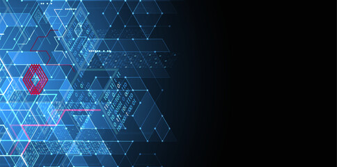 Isometric big data processing concept, cloud database. Abstract technology background. Vector illustration