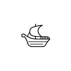 Simple pirate boat isolated icon.