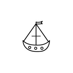 Simple pirate boat isolated icon.