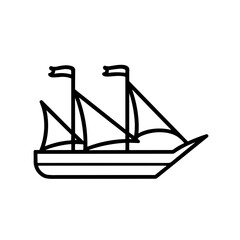 Simple pirate boat isolated icon.
