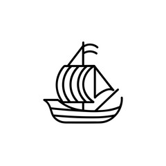 Simple pirate boat isolated icon.