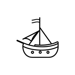 Simple pirate boat isolated icon.
