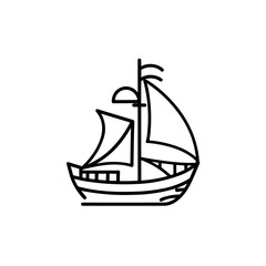 Simple pirate boat isolated icon.