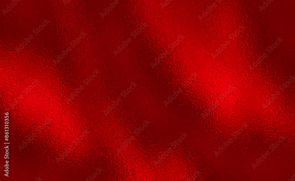 Wall mural vector red foil texture background. abstract gradient bright and shiny light reflection rough textur