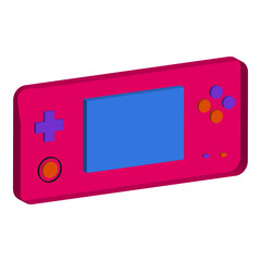 Fototapeta premium 3d Retro Game Console Icon. Isolated on White Background.