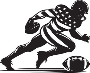 American football Rugby silhouettes vector image Flat silhouette sports illustration