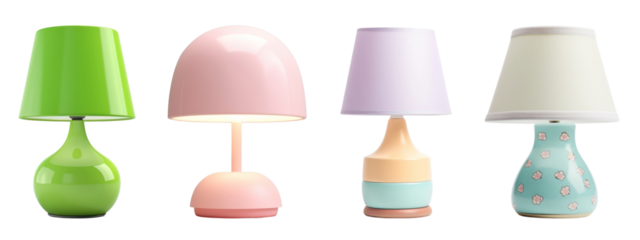 Cute pastel lamps furniture set