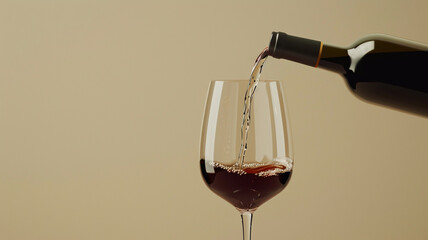 wine pours from a bottle into a glass  mockup