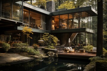 A futuristic forest home