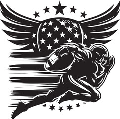 American football Rugby silhouettes vector image Flat silhouette sports illustration