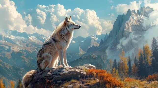 Beautiful photo of a wild wolf out in nature