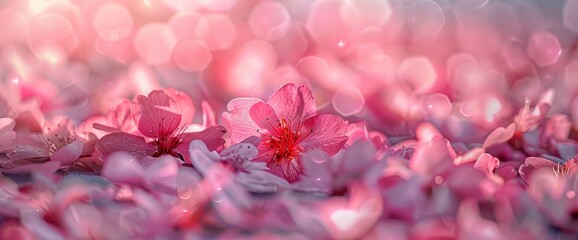 Fototapeta premium Cherry Petals, Capturing The Delicate Beauty Of These Blossoms