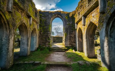 Fototapeta premium An ancient building resembling a temple made of stone.