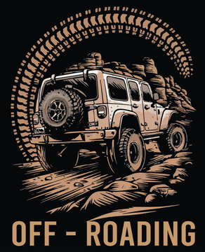 Off - Roading T shirt design vector .