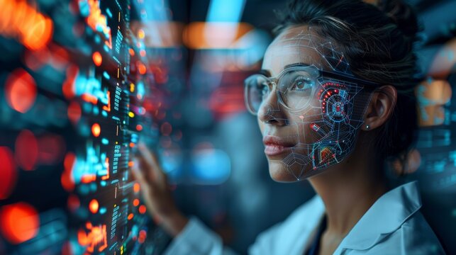  data scientists training a machine learning module with data 