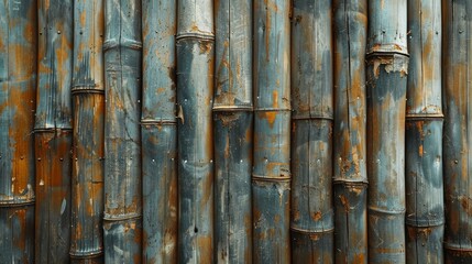 Obraz premium Aged bamboo fence 